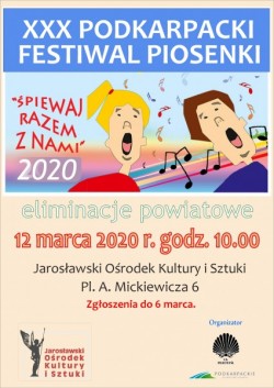 Śpiewaj razem z nami - XXX Podkarpacki Festiwal Piosenki. ODWOŁANY!