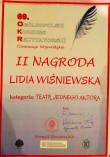 Aktorka Teatru KĄT Lidia Wiśniewska otrzymała drugą Nagrodę na wojewódzkich Eliminacjach 69 OKR