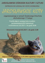 Afisz informujący o konkursie "Jarosławskie koty" | Fot. JOKiS